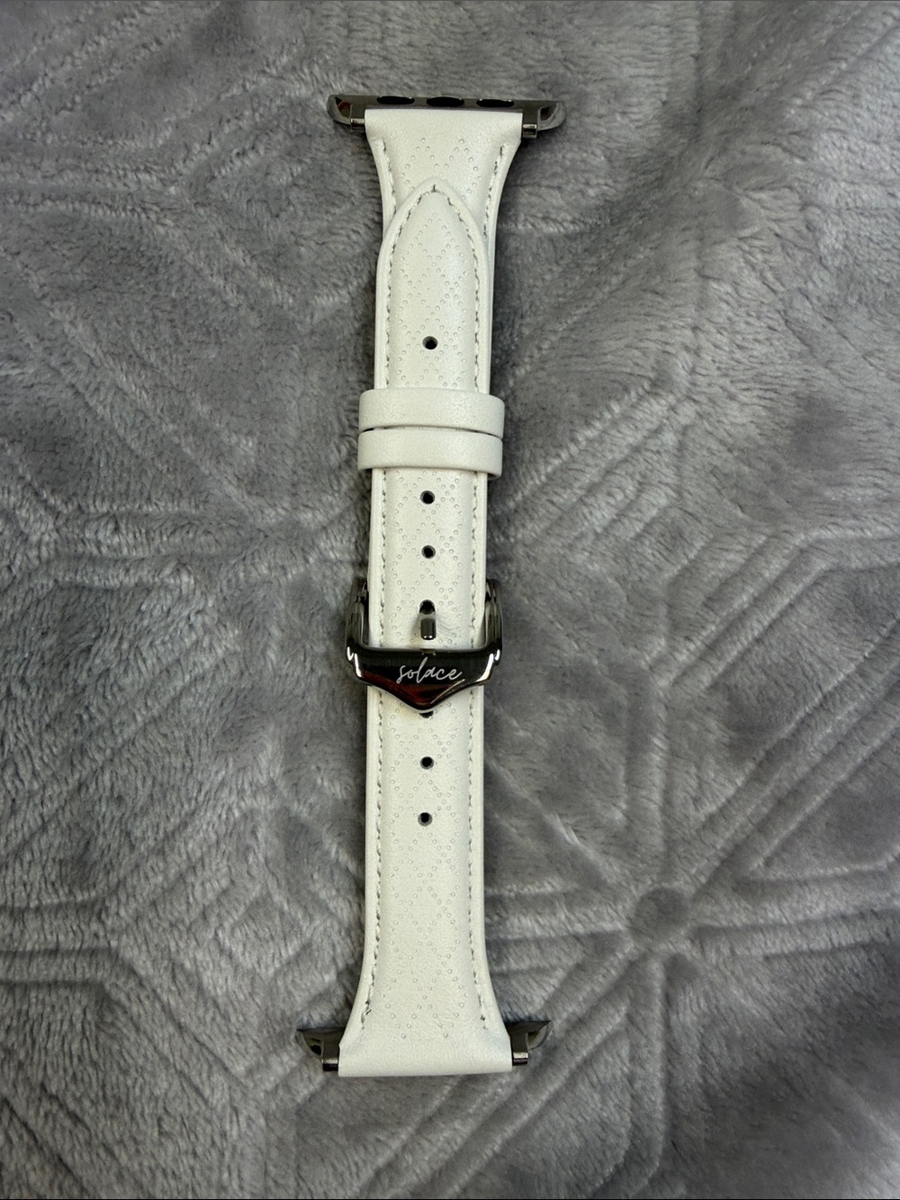 White Leather Watch Band for Women